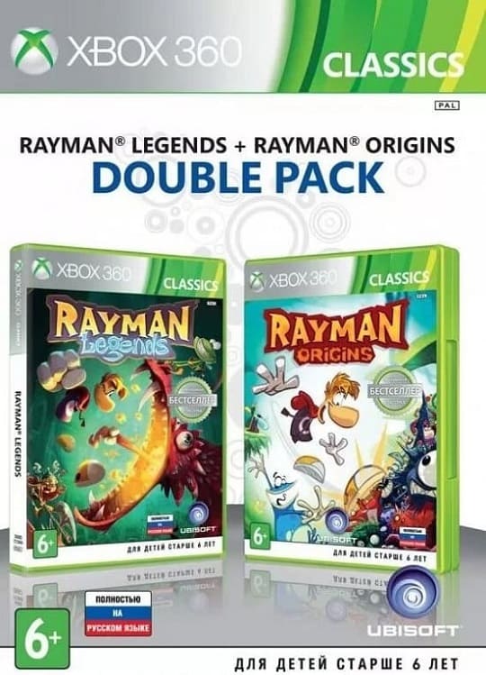 Rayman Legends + Rayman Origins (Xbox 360, РУС, БУ) (Без обложки)