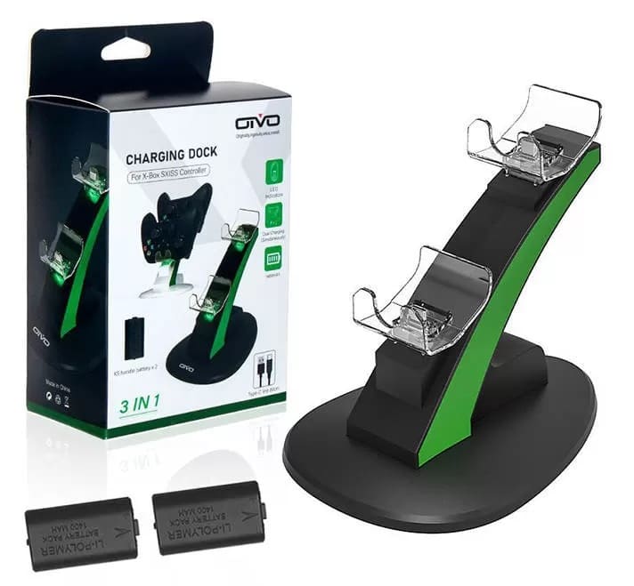 Зарядная станция OIVO +2 аккумулятора 1400 мАч для геймпадов Xbox One/Series Charging Dock Black (IV-BX305)