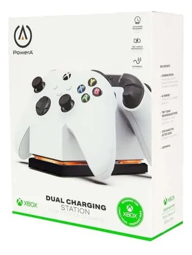 Зарядная станция PowerA Twin Charging для 2-х геймпадов Xbox One/Series (белая)