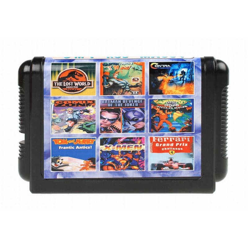 Картридж (16 бит) сборник игр 9в1 "MA-904" Jurassic Park3/Earthworm Jim/Contra/Comix Zone/X (без коробки) для Сеги
