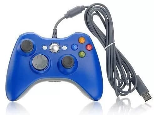 Джойстик проводной Xbox 360 Wired Controller (Blue) Синий