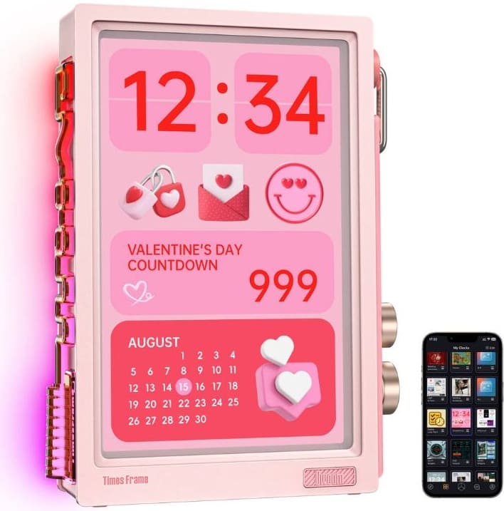 Многофункциональный дисплей Divoom Times Frame, розовый