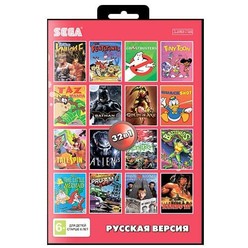 Картридж (16 бит) cборник игр 32в1 "AA-32001" ALIEN 3/BARE RNUCKLE/BATMAN/FANTASIA/ FLINTSTONES/+.. для Сеги