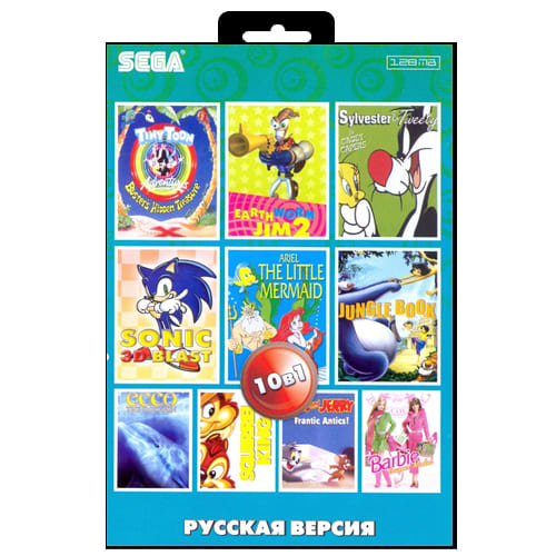 Картридж (16 бит) cборник игр 10в1 "AC-10001" для Сеги Картридж (16 бит) cборник игр 10в1 "AC-10001" для Сеги