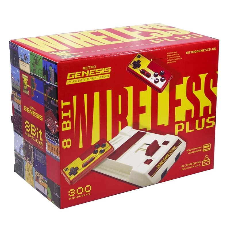 Игровая приставка Retro Genesis Wireless Plus (8 Bit) беспроводные джойстики +300 игр (модель: C-56A, Серия: C-50)