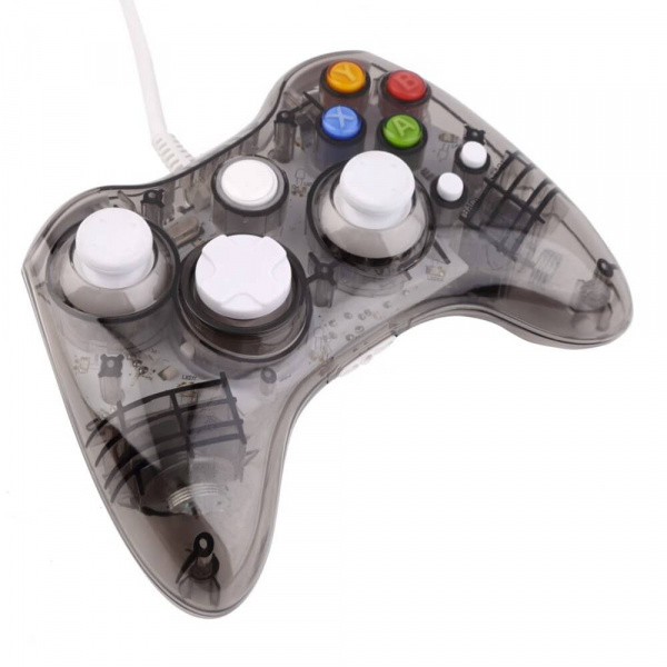 Джойстик проводной прозрачный LED Xbox 360/PC Черный - интернет-магазин GameShock г. Челябинск