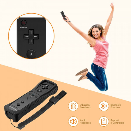 Пульт (геймпад, контроллер) Remote Wii Motion Plus + чехол Black - интернет-магазин GameShock г. Челябинск Пульт (геймпад, контроллер) Remote Wii Motion Plus + чехол Black - интернет-магазин GameShock г. Челябинск