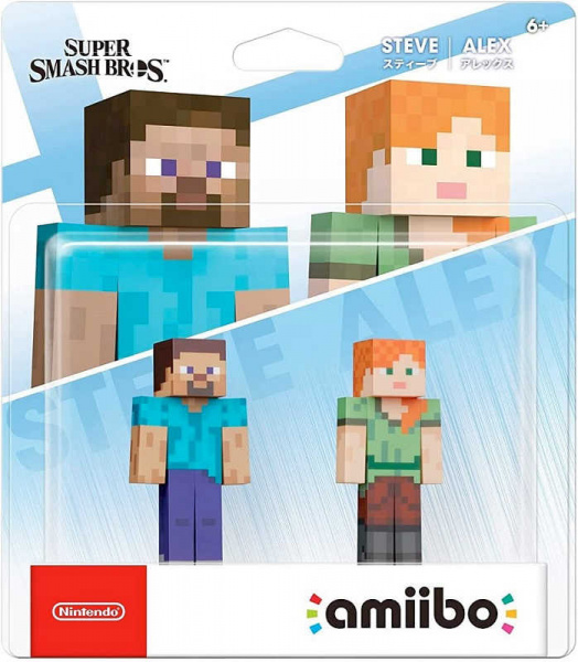 Набор фигурок Amiibo (Коллекция Super Smash Bros.) - Стив и Алекс / Steve & Alex