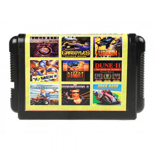 Картридж (16 бит) cборник игр 9в1 "MA 908" (MK3Ult+UStrike+X-Man2+Dune+RRash+...) (рус) (без коробки) для Сеги