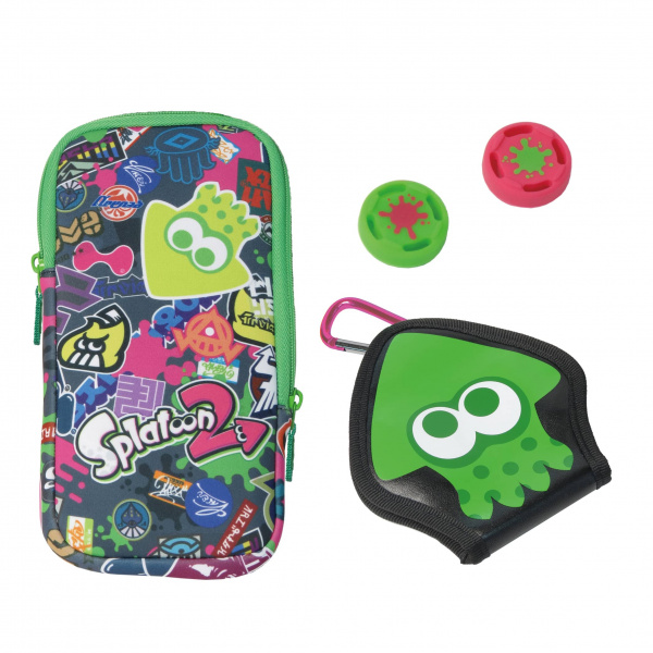 Защитный чехол + 2 накладки на стики + чехол для 4 картриджей Hori NS Switch Splatoon 2 (NSW-048U) - интернет-магазин GameShock г. Челябинск