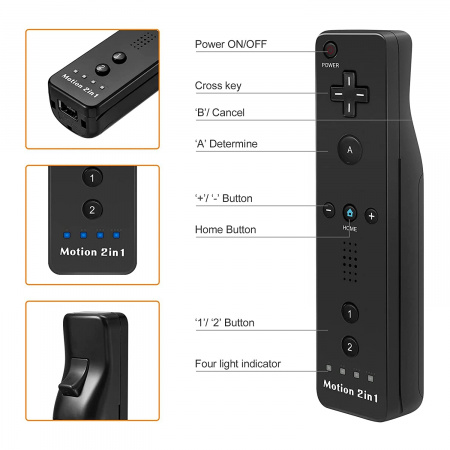 Пульт (геймпад, контроллер) Remote Wii Motion Plus + чехол Black - интернет-магазин GameShock г. Челябинск Пульт (геймпад, контроллер) Remote Wii Motion Plus + чехол Black - интернет-магазин GameShock г. Челябинск