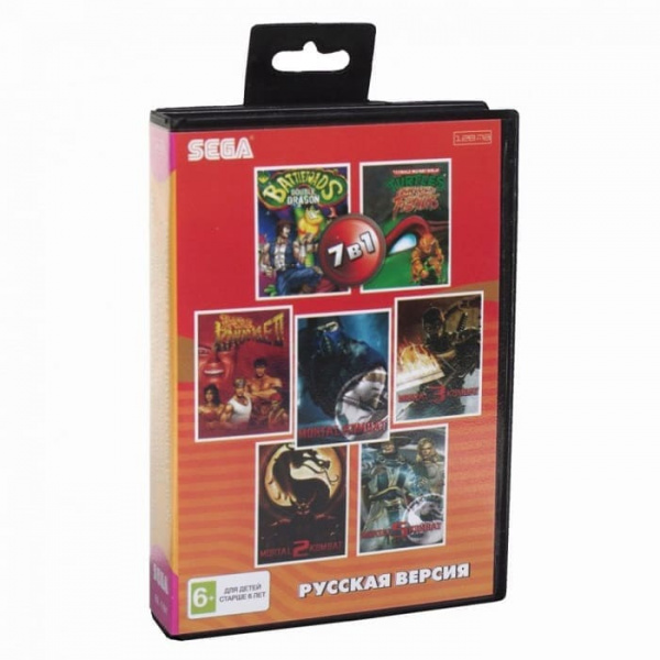 Картридж (16 бит) cборник игр 7в1 "BS-7101" Bare Knuckle 2 /Battletoads Doub Dragon /Mortal Kombat /Mor для Сеги Картридж (16 бит) cборник игр 7в1 "BS-7101" Bare Knuckle 2 /Battletoads Doub Dragon /Mortal Kombat /Mor для Сеги