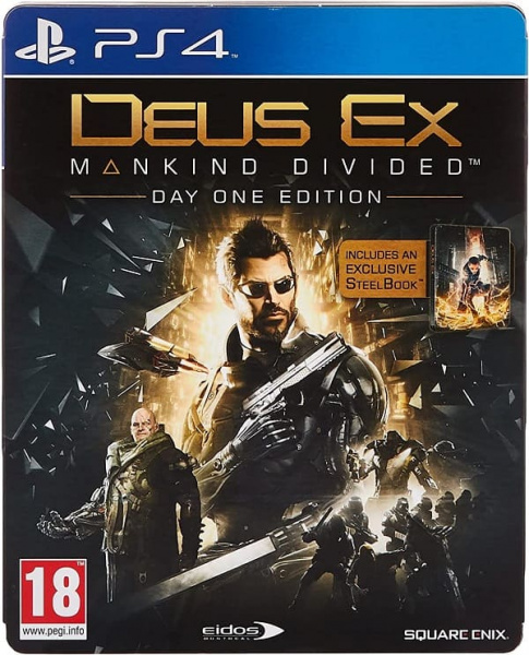 Deus EX: Mankind Divided - Steelbook Edition (PS4, русская версия, БУ)