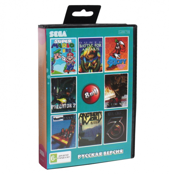 Картридж (16 бит) cборник игр 8в1 "AA-81003" DUNE 2/GOOFY`S/ M K 3 /SUPER MARIO+.. для Сеги Картридж (16 бит) cборник игр 8в1 "AA-81003" DUNE 2/GOOFY`S/ M K 3 /SUPER MARIO+.. для Сеги
