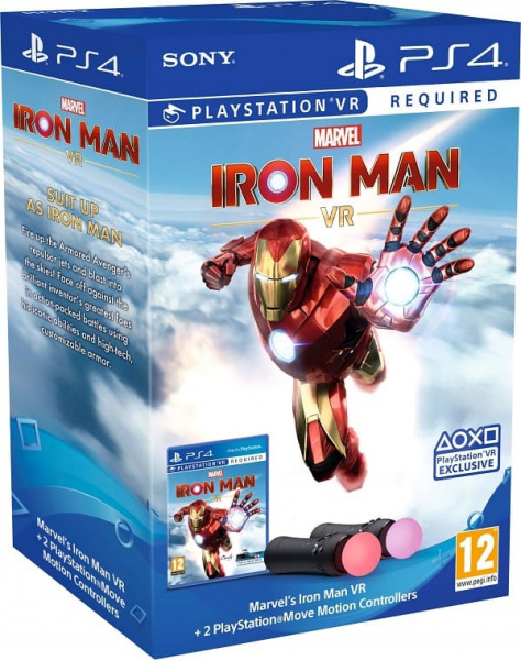 Marvel's Iron Man VR + Playstation Move Motion Controller 2шт. [PS4, русская версия]