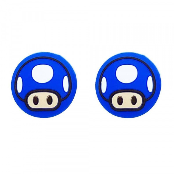 Накладки (насадки) на стики Joy Con для Nintendo Switch/Lite/Oled - Mario Toad blue (2шт)