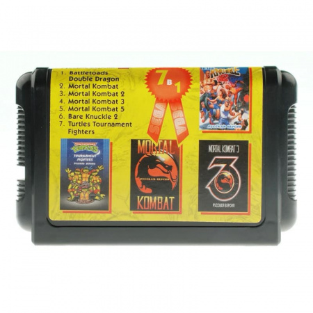 Картридж (16 бит) cборник игр 7в1 "BS-7101" Bare Knuckle 2 /Battletoads Doub Dragon /Mortal Kombat /Mor для Сеги (без коробки) Картридж (16 бит) cборник игр 7в1 "BS-7101" Bare Knuckle 2 /Battletoads Doub Dragon /Mortal Kombat /Mor для Сеги (без коробки)
