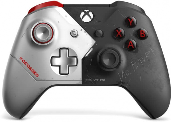 Джойстик беспроводной Xbox One - Cyberpunk 2077 Silver and Black [БУ]