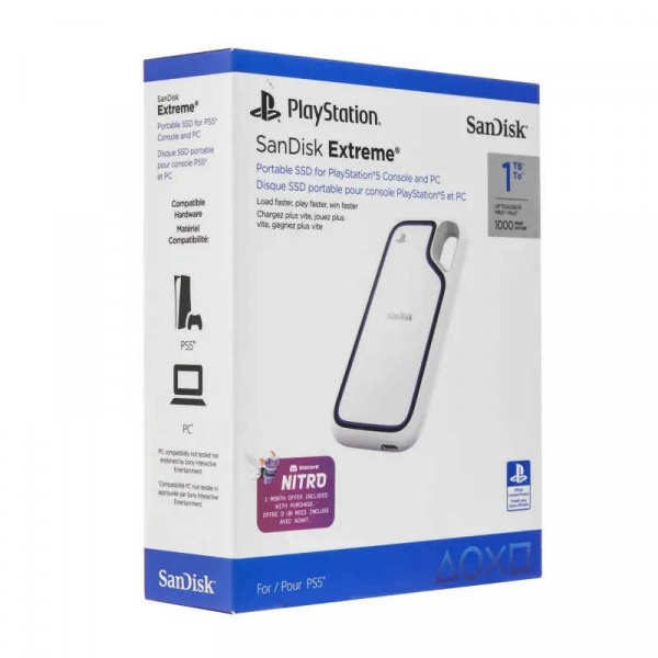 Внешний SSD накопитель SanDisk Extreme Portable, 1TB (PS5, PC)