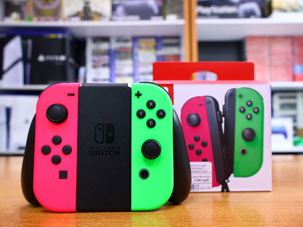 Набор контроллеров Joy-Con для Nintendo Switch (Неоновый зеленый/Неоновый розовый) [БУ] - интернет-магазин GameShock г. Челябинск