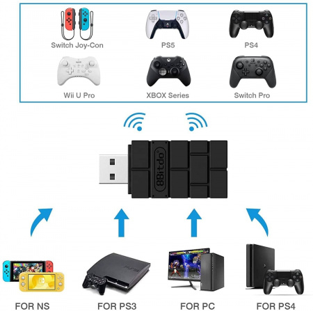Беспроводной Bluetooth USB адаптер 8BitDo v2 для Playstation, Xbox, Nintendo, Windows, PC (black) - интернет-магазин GameShock г. Челябинск Беспроводной Bluetooth USB адаптер 8BitDo v2 для Playstation, Xbox, Nintendo, Windows, PC (black) - интернет-магазин GameShock г. Челябинск