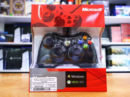 Джойстик проводной Xbox 360 Wired Controller (Black) Черный [Красная упаковка] - интернет-магазин GameShock г. Челябинск