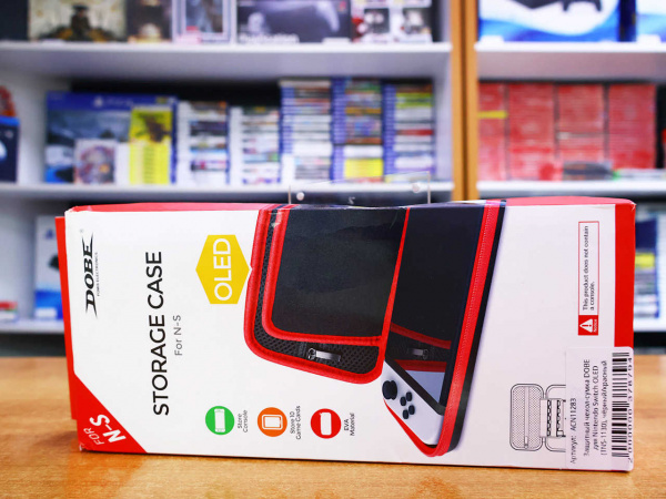 Защитный чехол-сумка DOBE для Nintendo Switch OLED (TNS-1130), чёрный/красный - интернет-магазин GameShock г. Челябинск Защитный чехол-сумка DOBE для Nintendo Switch OLED (TNS-1130), чёрный/красный - интернет-магазин GameShock г. Челябинск