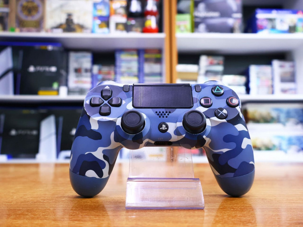 Геймпад Sony Playstation PS4 DualShock 4 v2 Blue Camouflage (CUH-ZCT2E) [БУ] - интернет-магазин GameShock г. Челябинск