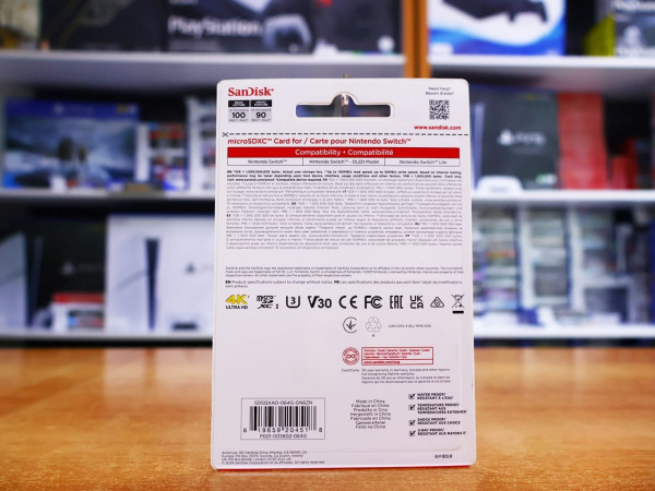 Карта памяти micro SDXC 64Gb Sandisk Nintendo Switch UHS-I U3 (100/90 MB/s) - интернет-магазин GameShock г. Челябинск