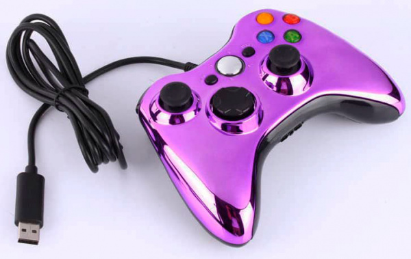 Проводной джойстик Controller Chrom Xbox 360 Slim - Фиолетовый хром глянец - интернет-магазин GameShock г. Челябинск