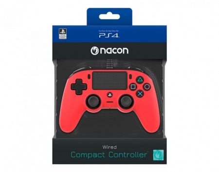 Геймпад проводной Nacon Wired Compact (PS4, PC) красный - интернет-магазин GameShock г. Челябинск