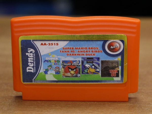 Картридж (8 бит) сборник игр 4в1 "AA-2515" Super Mario Bros + Angry Birds + Darkwing Duck + Tank 90 для Денди - интернет-магазин GameShock г. Челябинск