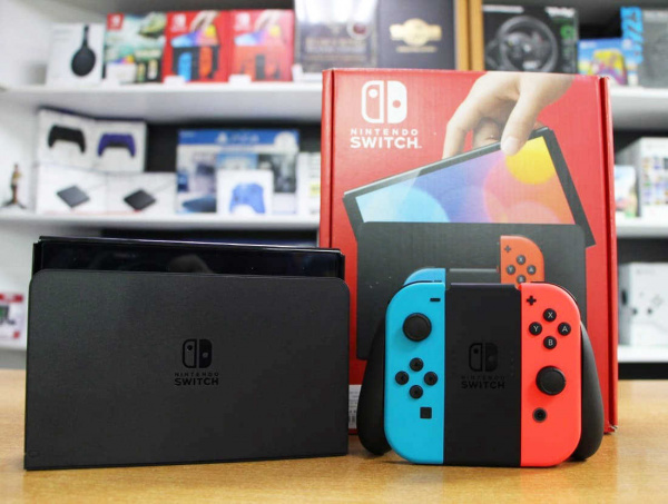 Nintendo Switch OLED (неоновая синяя/неоновая красная) прошитая чип + 256GB [БУ] - интернет-магазин GameShock г. Челябинск