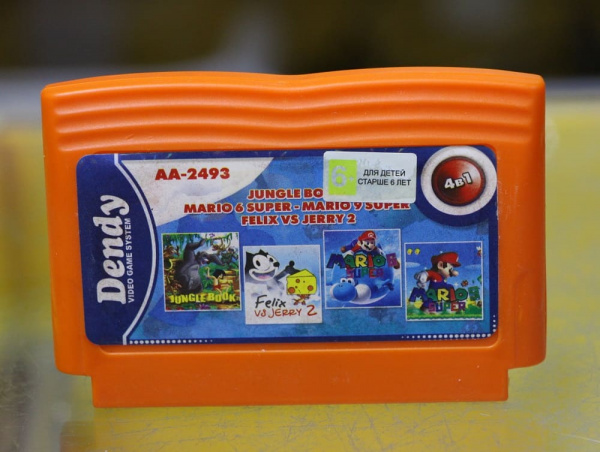 Картридж (8 бит) сборник игр "AA-2493" MARIO 6+9+FELIX VS JERRY 2+JUNGLE BOOK для Денди - интернет-магазин GameShock г. Челябинск