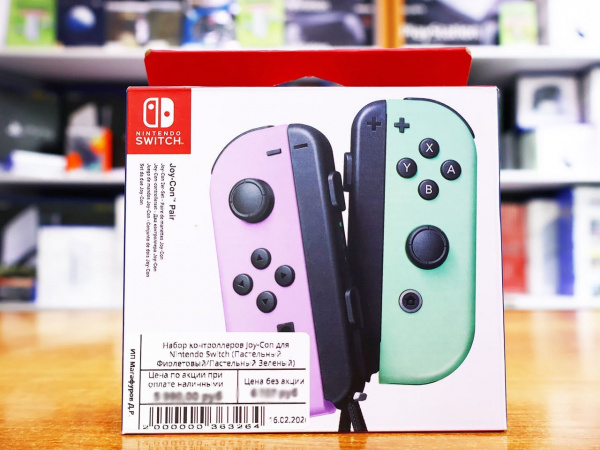 Набор контроллеров Joy-Con для Nintendo Switch (Пастельный Фиолетовый/Пастельный Зеленый) - интернет-магазин GameShock г. Челябинск