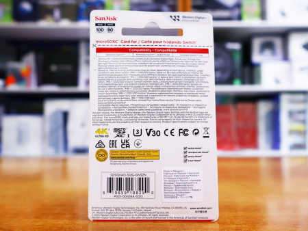 Карта памяти MicroSD SanDisk 512GB Class 10 Nintendo Switch Cobranded V30 A1 UHS-I U3 (100/90 Mb/s) (SDSQXAO-512G-GNCZN) - интернет-магазин GameShock г. Челябинск