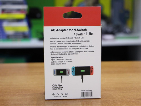 Зарядное устройство MIMD (блок питания/Адаптер) 5.0V - 1.5A, 15V - 2.6A для Switch (SND-384A) - интернет-магазин GameShock г. Челябинск