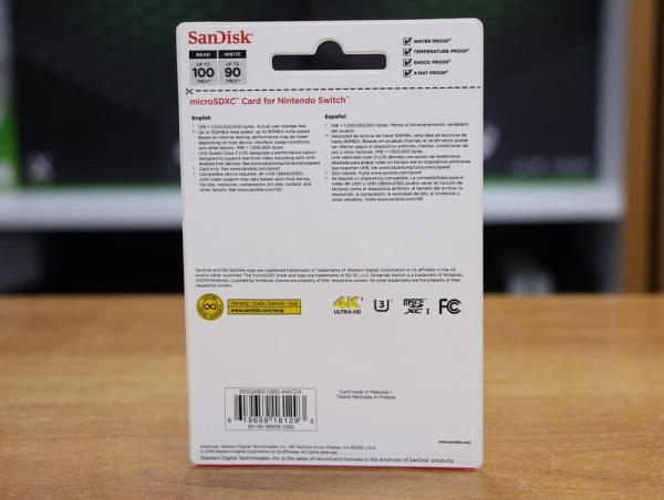 Карта памяти MicroSD SanDisk 128GB Class 10 Nintendo Switch Cobranded V30 A1 UHS-I U3 (100/90 Mb/s) (SDSQXAO-128G-GNCZN) - интернет-магазин GameShock г. Челябинск