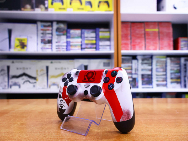 Джойстик Playstation PS4 Dualshock 4 v2 God of War Красно-белый [БУ] - интернет-магазин GameShock г. Челябинск